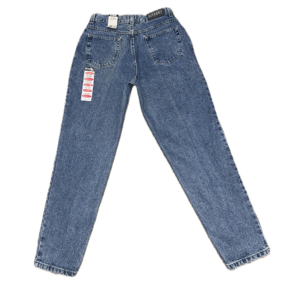 👖GITANO NWT Deadstock‎ 90s Relaxed Fit Mom Jeans Medium Wash Blue Denim Sz 12